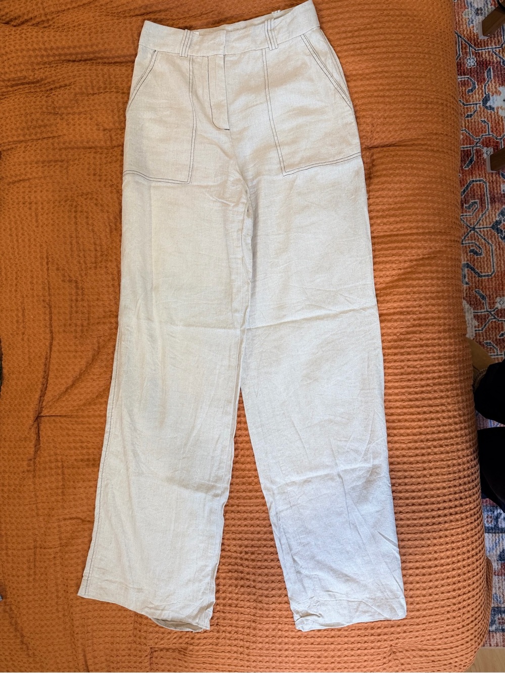 Zara high waist linen trouser